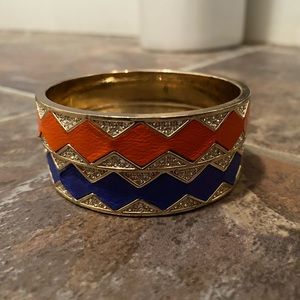 Orange and blue bangles
